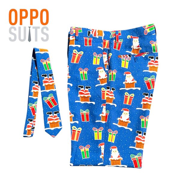 OPPO Suits Christmas Santa Jacket Suit Blazer, Pants and Tie (44) - Picture 3 of 12